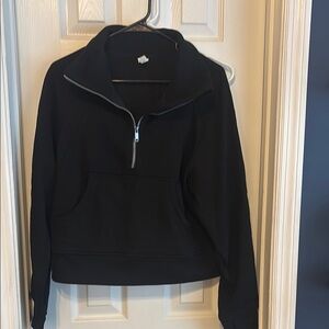 Black Women's Zip-Up Top